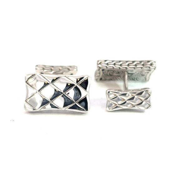 John Hardy Estate Weave Cufflinks Sterling Silver JH79 - Picture 1 of 7